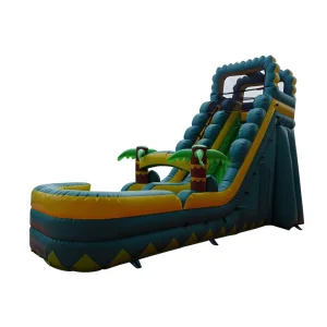 Công viên nước bơm hơi cho người lớn, hồ bơi sâu PVC cây cọ xanh, đường trượt nước bơm hơi thương mại cho thuê