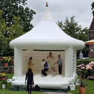 Adult White Wedding Inflatable Jumping Castle Tent, CE Certified, 4 x 4 m or 3 x 4 m, Customizable Sizes, 0.55 mm PVC Tarpaulin