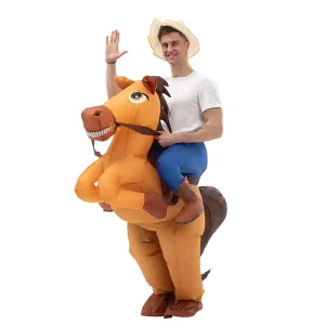 Adults Kids Size Cosplay Mascot Horse Riding Inflatable Ride On Costumes