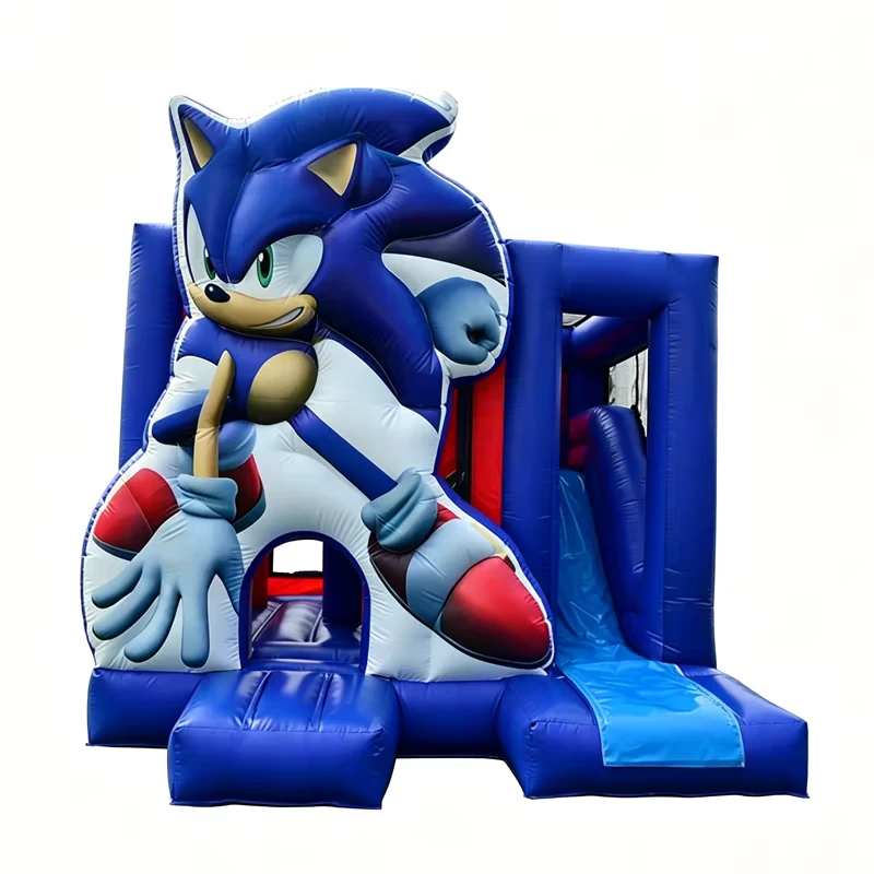 Надувной мини-замок для прыжков Sonic для взрослых и детей, комбинированный, с баскетбольным кольцом, сертифицированный CE, 13x13 футов, на 10 человек