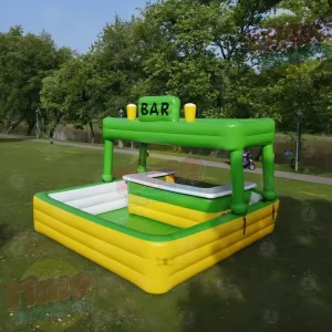 Bar gonfiabile mobile per adulti all'aperto con posti a sedere, tenda per feste in acqua, gonfiabili pubblicitari