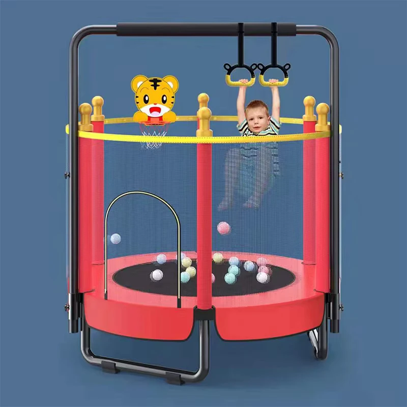 Trampolin Dalam Ruangan untuk Keluarga dengan Jaring Penutup untuk Dewasa dan Anak-anak