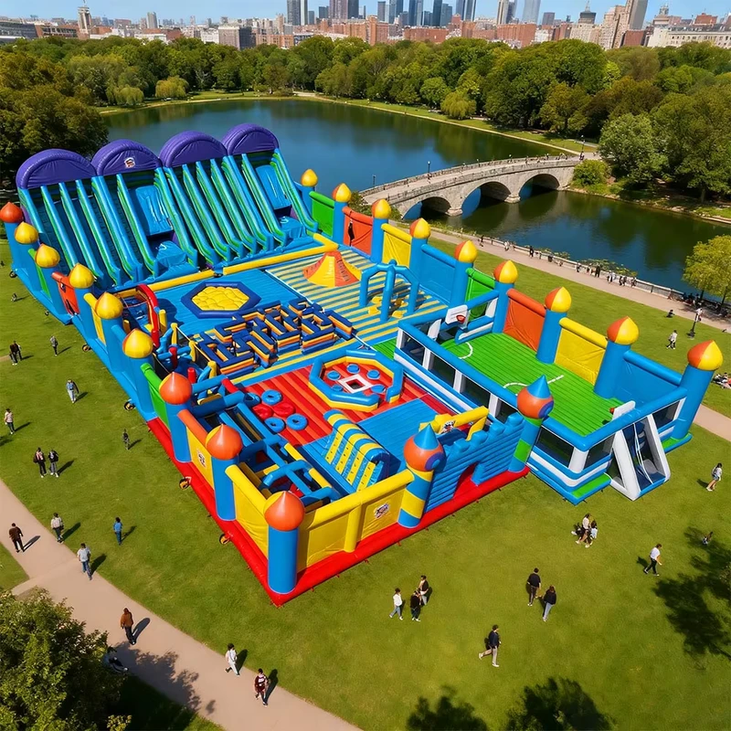 Taman Inflatable Petualangan, Kastil Bouncy Besar, Taman Amusement Inflatable, Playground Anak, Bounce Besar