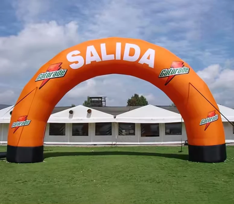 Reclame aangepaste logo gigantische buiten waterdichte opblaasbare boogdecoratie boogdeur voor buiten