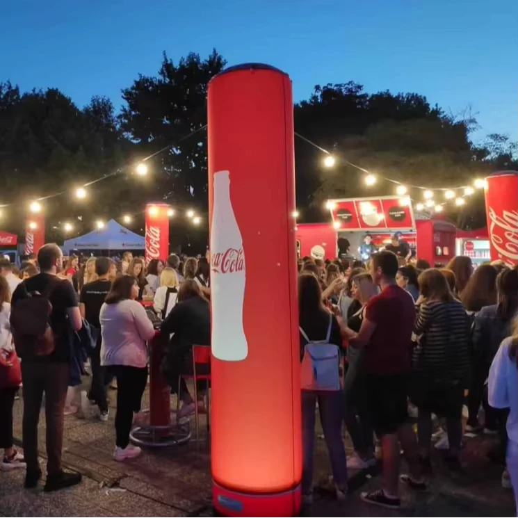 Tubo inflable publicitario personalizado, columna inflable gigante con iluminación LED, pilar inflable, columna de aire