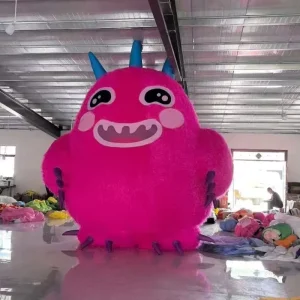 Advertising Inflatable Custom Design Cartoon Cute Inflatable Pink Monster Mascot for Decoration