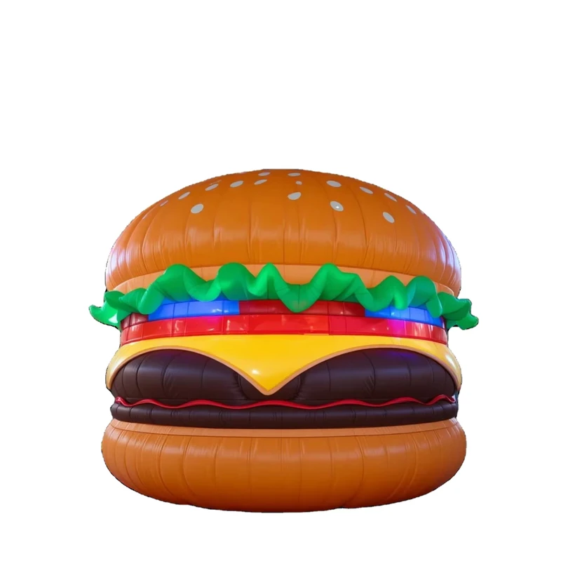 ユニークな屋外イベント・プロモーション用の充気ハンバーガーモデル 巨大な充気チーズバーガー（肉入り）