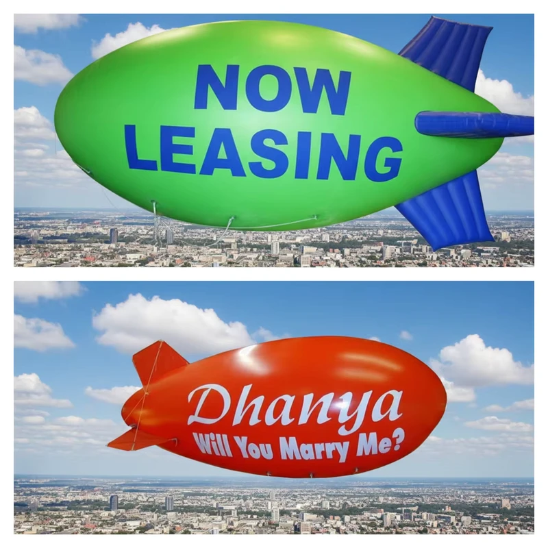 Reclame Opblaasbare Helium Blimp Giant Opblaasbaar Luchtvaartuig Model Logo