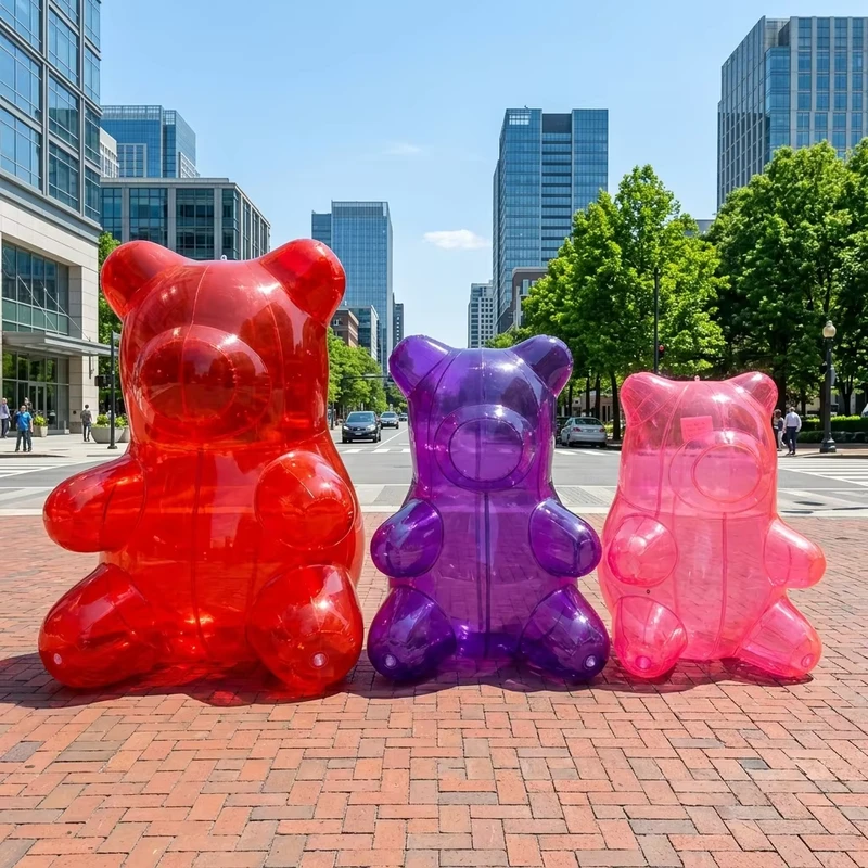 Advertising Inflatables Bear Colorful PVC Inflatable Bear Inflatable Transparent Bear for Decoration
