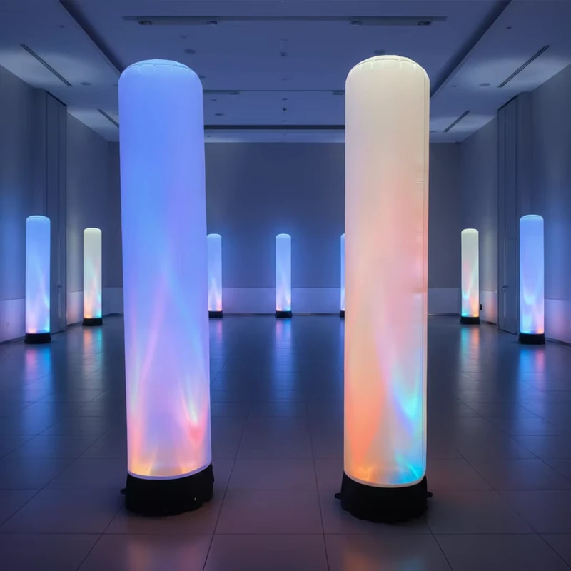 광고용 LED RGB 다채로운 인플레이터블 기둥 튜브 상업적 결혼식 파티 클럽 장식