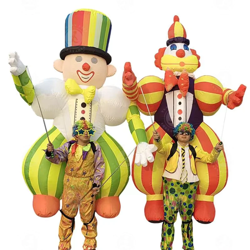 Kostum Badut Inflatable Iklan, Boneka Badut Inflatable untuk Parade Festival