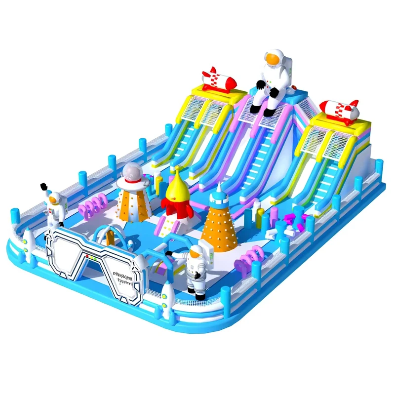 Opblaasbaar Waterpark met Luchtvaartthema, Springkasteel, Milieuvriendelijk, 500 kg Capaciteit, Commercieel Gebruik