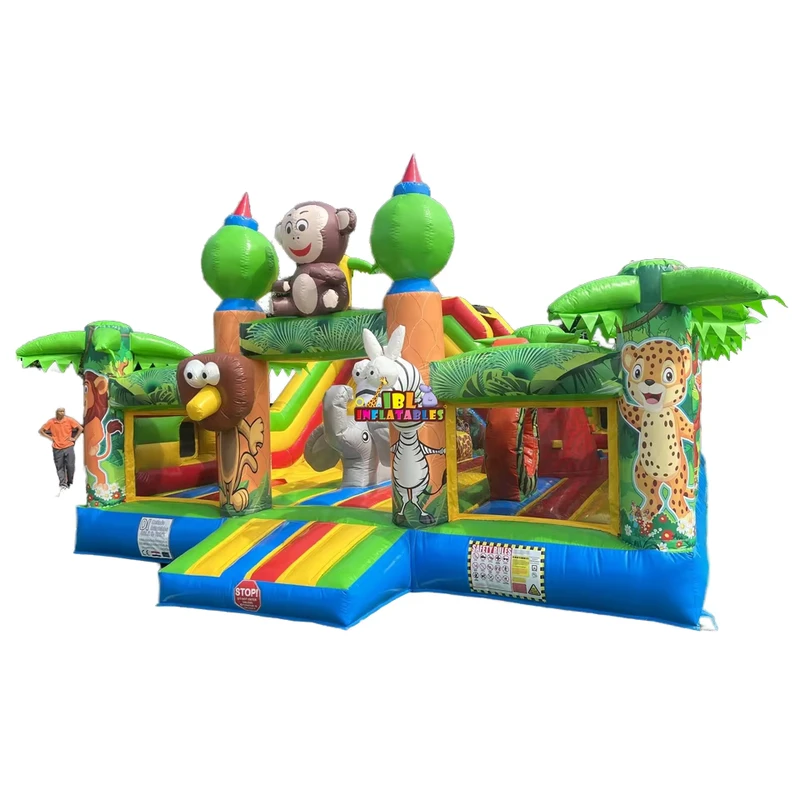 Animali dell'Africa Grande Castello Gonfiabile Parco Giochi Gonfiabile Casa Salto Scivolo in Vendita