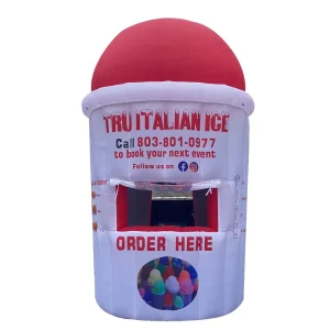 Chiosco gonfiabile a forma di gelato con logo personalizzato
