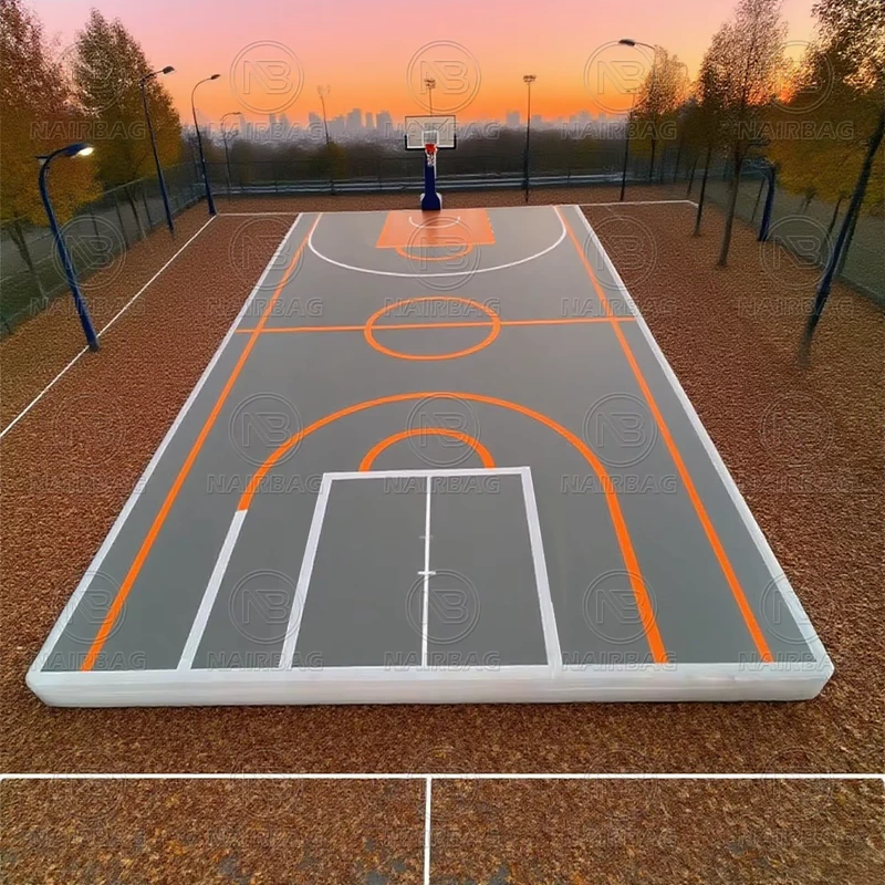Sân thể thao bơm hơi Air Court, hấp dẫn, sân bóng rổ ngoài trời, thảm sàn Pickleball, cấu trúc khí