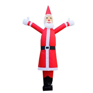 Danzante de aire inflable, soplador de Navidad, Santa en el cielo, danzante de aire, decoración inflable para el día de Navidad al aire libre
