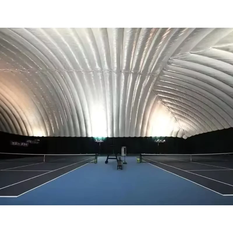 Kubah Tenis Inflatable Udara, Struktur Bangunan Membran yang Didukung Udara untuk Multi-Sports World Dome