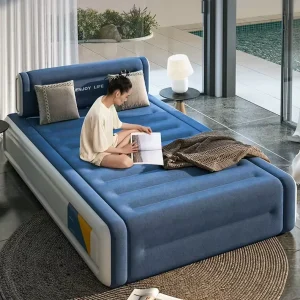 Air Flocking Double Size Elevated Foldable Single Person Fully Automatic Inflatable Mattress
