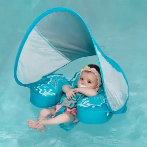 Air Free Baby Swimming Float Ring Children Swim Ring Underarm Ring Non-Inflatable Child Floating with Canopy