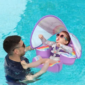 Anillo Inflable para Bebés, Flotador de Natación para Niños, Flotadores para Piscina con Capota de Verano