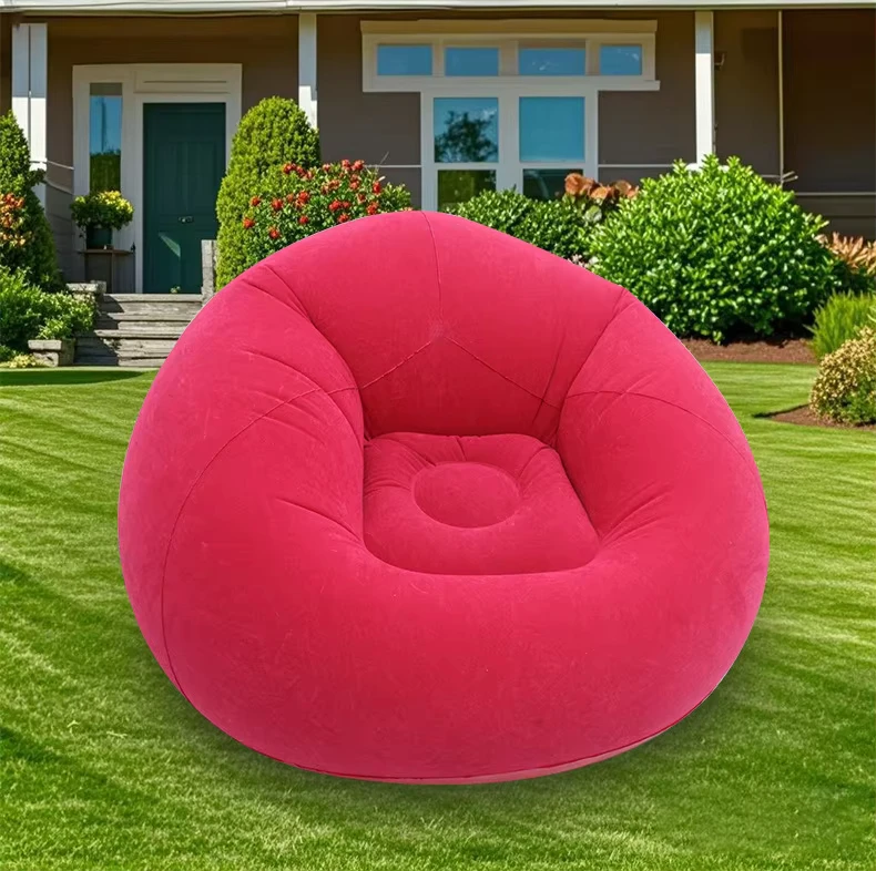 Sofá Inflável em PVC Amigo da Pele - Puff Inflável Portátil para Uma Pessoa - Mobiliário de Lazer para Sala de Estar ou Quarto