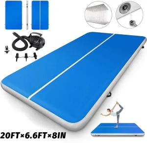 Air Track Blue PVC Waterproof Portable Inflatable Gymnastics Mat Factory Direct Source