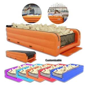 Pit de aterrizaje inflable para gimnasia, colchón de aire móvil de espuma para protección durante el entrenamiento