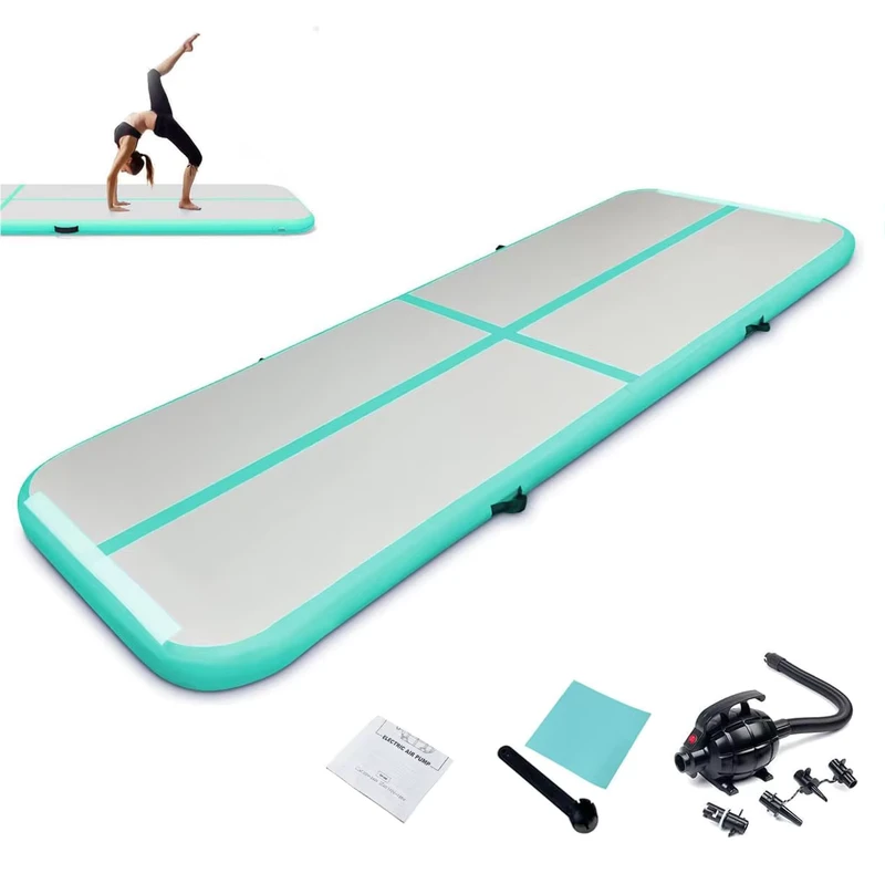 Tapis de Gymnastique Gonflable Air Track, Grande Airtrack Gonflable pour Tumbling, Taekwondo, Saltos