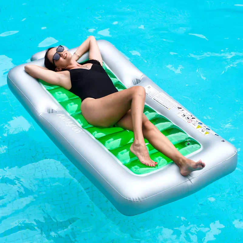 AirMyFun China Factory Inflatable PVC Sea Float Pool Floats Transparent Water Mattress 100kg Capacity <5