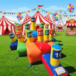 Airfun Commercial Hoopla Ring Toss Sport Games Inflatable Ring Throwing Game Party Rental Equipment