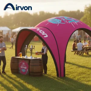 Abri publicitaire gonflable Airvon à grande couverture, tente renforcée pour salons professionnels et festivals en plein air