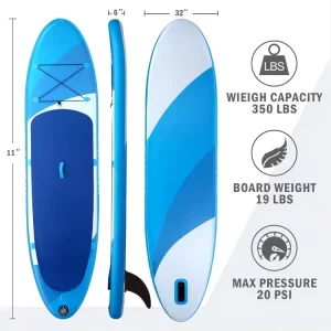 All Around SUP 350lbs Capacity Inflatable Stand up Paddle Board for Adult Cruising