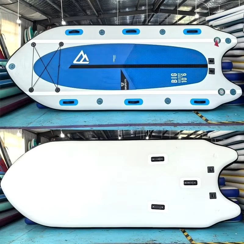 All Water Fishing Inflatable SUP Board Thickened Anti puncture PVC Portable Backpack Pump Fins Custom Design