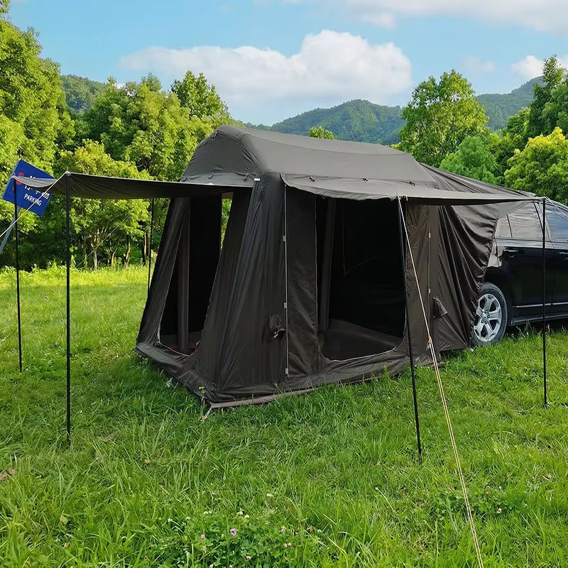 All-Weather Four-Season Waterproof SUV Tailgate Tent Double Layer Integrated Sky Curtain Portable Inflatable Shelter Oxford