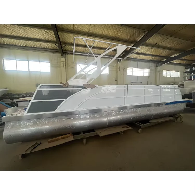 Barco de Fiesta Allhouse, Bote Pontón con Motor, Casa Flotante, Cabina de Yate, Barcos Pontón para Pesca y Fiesta