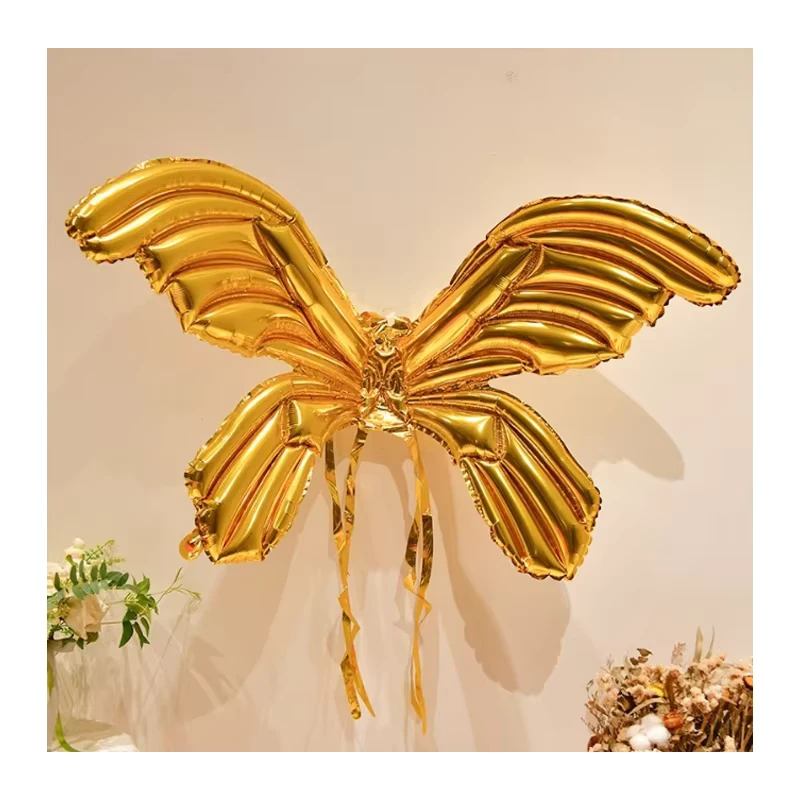 Ballon en aluminium 4D en forme d'ange, ailes de papillon, décoration de fête d'anniversaire pour filles, globos gonflables pour activités en extérieur