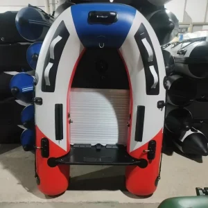 Kapal Perahu Inflatable Yacht Sport Lantai Aluminium Alloy dengan Badan PVC Tebal Tahan Aus Kapasitas 2 Orang untuk Memancing dan Penyelamatan
