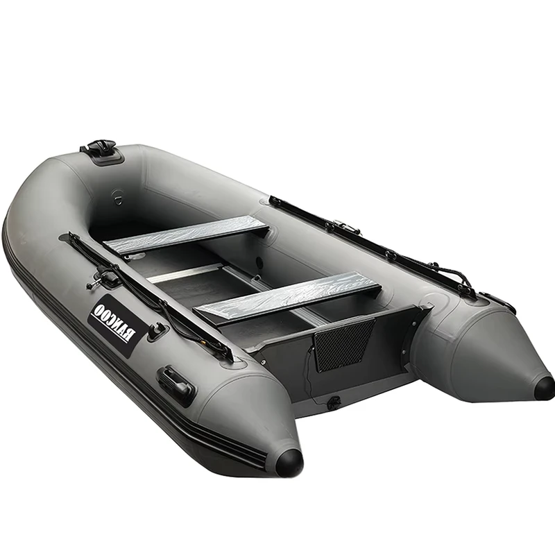 Barco Inflável de Pesca com Piso de Alumínio e PVC Dobrável