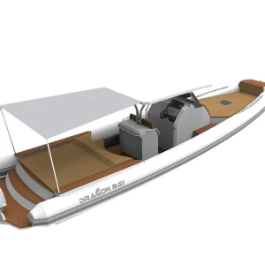 Kapal RIB Sport Inflatable Klasik Aluminium untuk Memancing dengan Mesin Luar 11,5m Panjang, Kapasitas 7-8 Penumpang