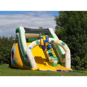 Amusement Commercial Outdoor Double Land Water Slide Inflatable PVC Home Use