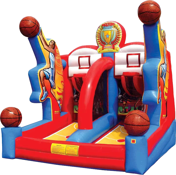Peralatan Hiburan, Keranjang Bola Basket Inflatable untuk Pesta Karnaval, Permainan Inflatable dengan Blower Udara