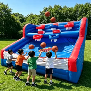 Equipamento de Diversão: Jogo de Basquetebol Insuflável para Festas de Carnaval com Ventoinha de Ar