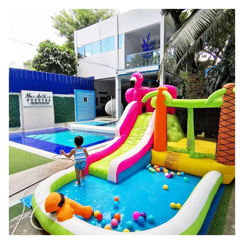 Amusement Inflatable Bouncer with Water Slide and Pool for Children Playground