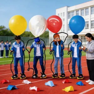 Amusement Park Carnival Booth Multiplayer Interactive Foot Pressed Air Pump Pedal Blowing Exploding Balloons Game