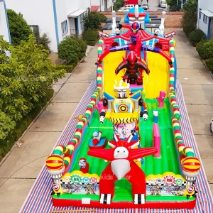 Amusement Park Equipment PVC 0.55mm Thick Inflatable Bouncy Jumping Castle Slide Commercial Giant Obstacle Course Eco Friendly