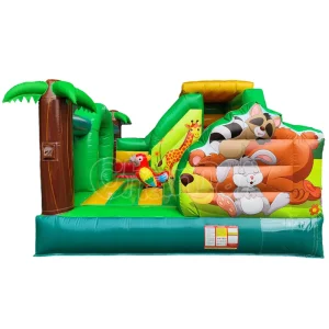 Animal Combo Inflatable Jumping Castle With Slide Inflatable Combo Bouncy Castle for Kids Outdoor Play