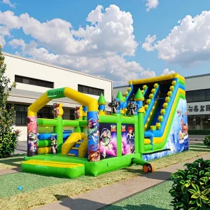 Animal Theme Outdoor Inflatable Climb Combination Bouncer Castle Slide Combo Mickey Commercial Bounce House Dry Slide Youth PVC