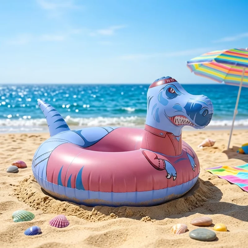 Flutuador Inflável de Segurança para Adultos com Animais, Dinossauros, Veados, Tubo Flutuante, Círculo de Natação Dragão
