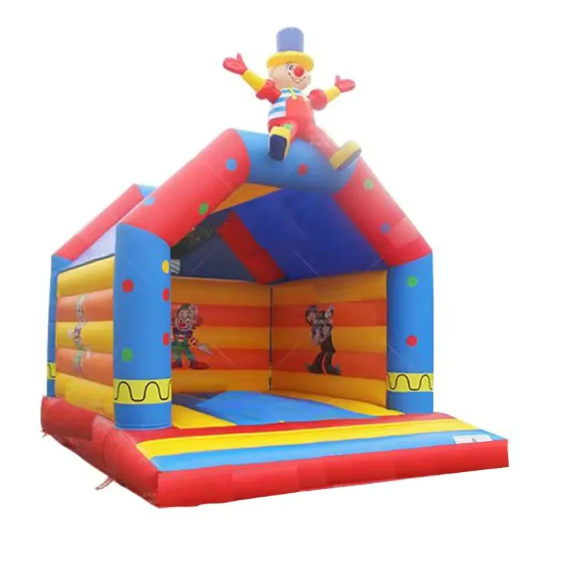 Château Gonflable Anime Maison, Trampoline Gonflable avec Toboggan, Petit Trampoline Intérieur et Extérieur pour Enfants, Location Extérieure