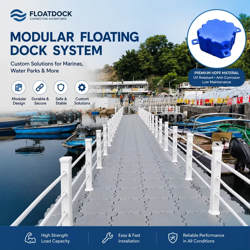 Anti-UV flexibles marines HDPE-Kunststoffkombination Modul Floating Ponton Dock Kit für Wasserplattform